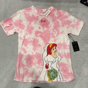 Disney Ariel Pink and White Tie-Dye Short Sleeve Tee